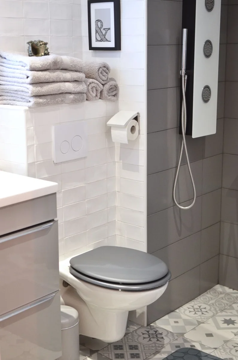 Installation sanitaire avec WC et douche